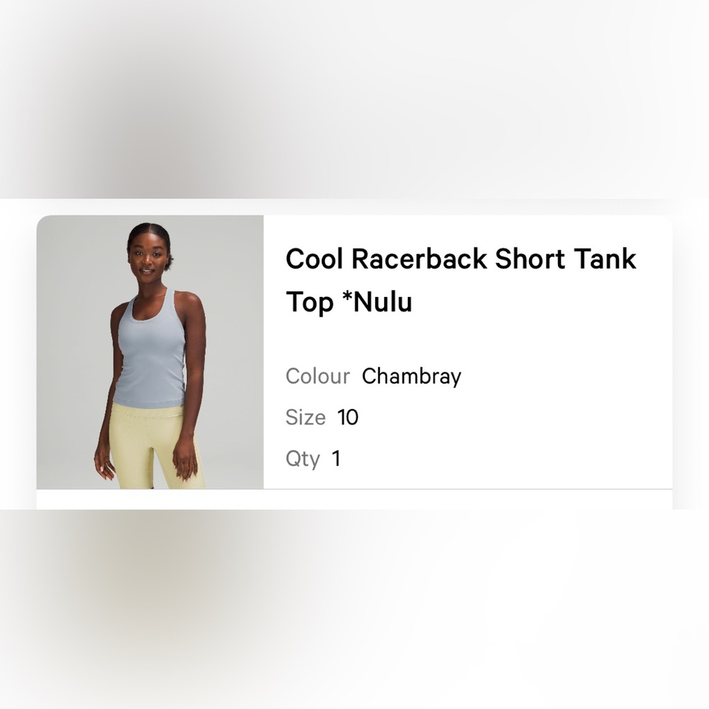 Chambray--Cool Racerback Short Tank Top - Picture 7 of 7